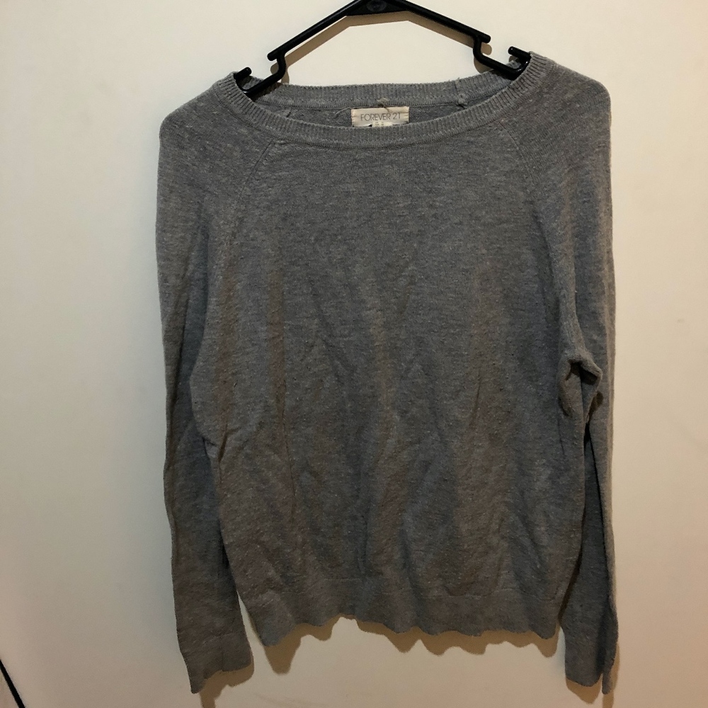 Gray Forever 21 Crew neck Sweater